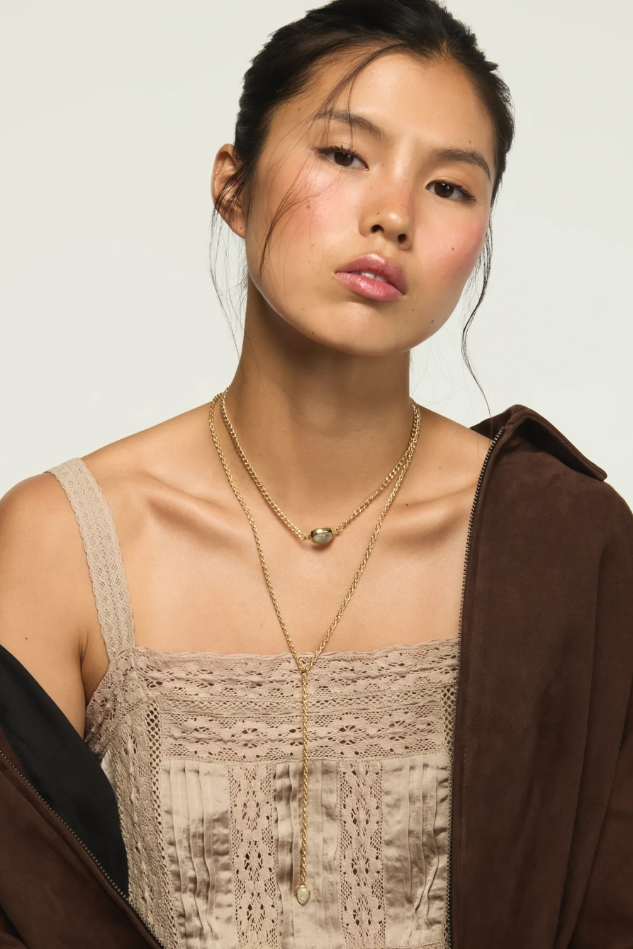 Gem Drop Necklace — GOLD — image 1