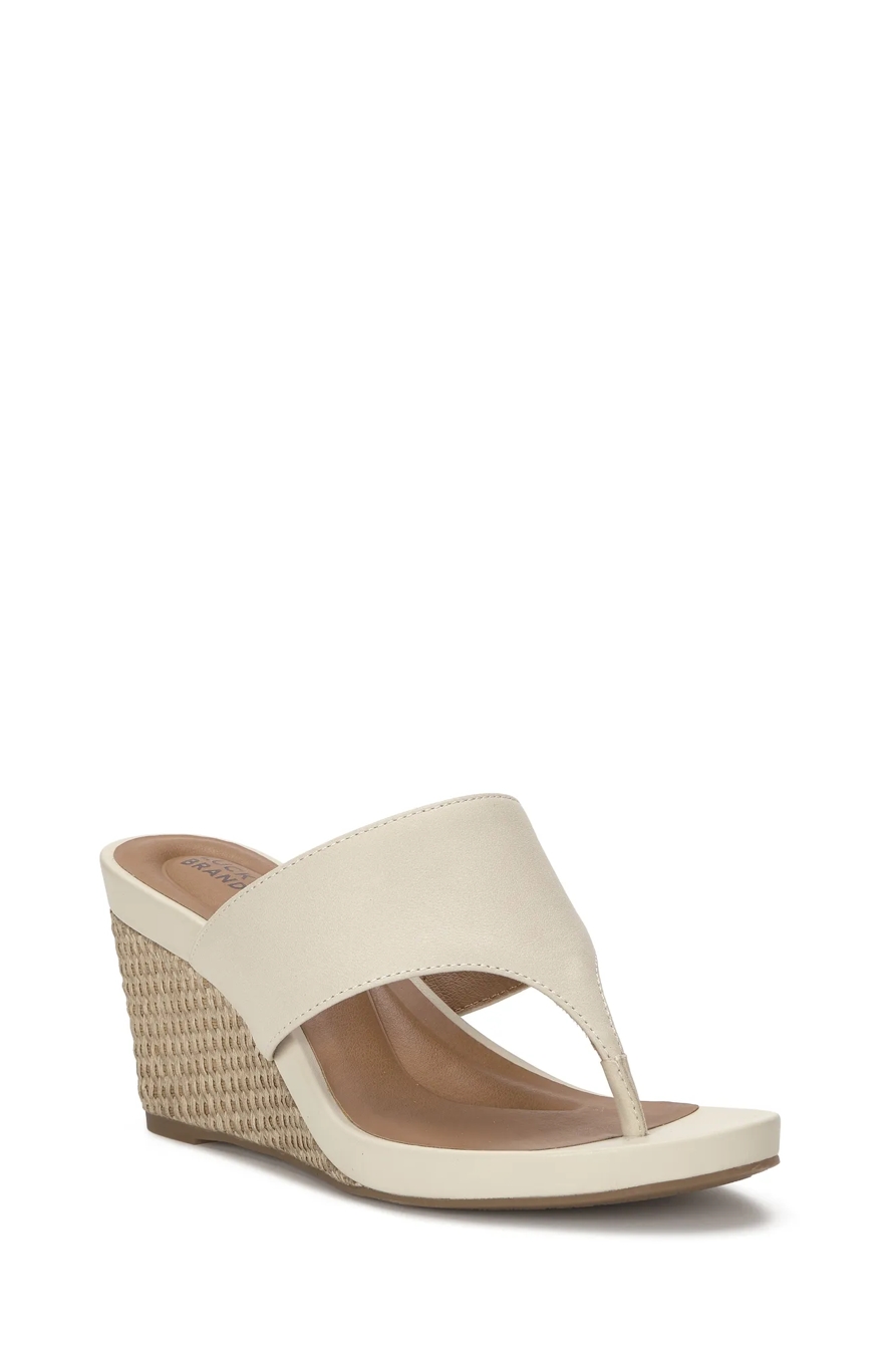 LAUREY THONG WEDGE — BUFF — image 1