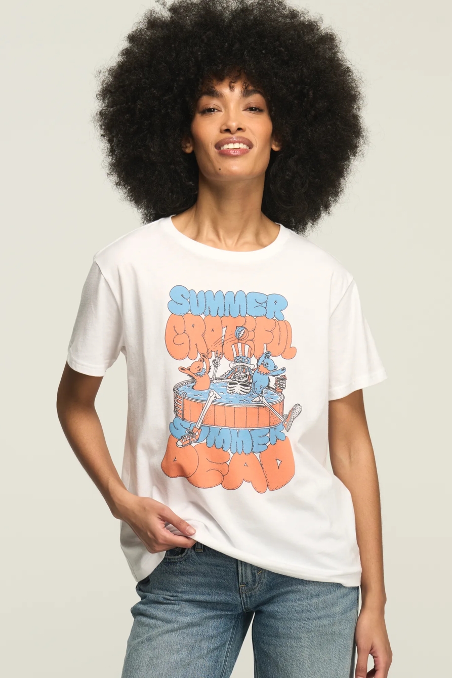 GRATEFUL DEAD AMERICANA BOYFRIEND TEE — BRIGHT WHITE — image 1