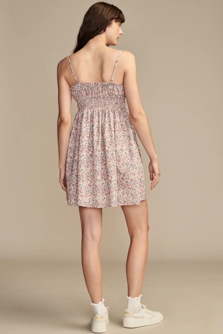 PRINTED SMOCKED SWEETHEART MINI — PINK CHAMPAGNE MULTI — image 4