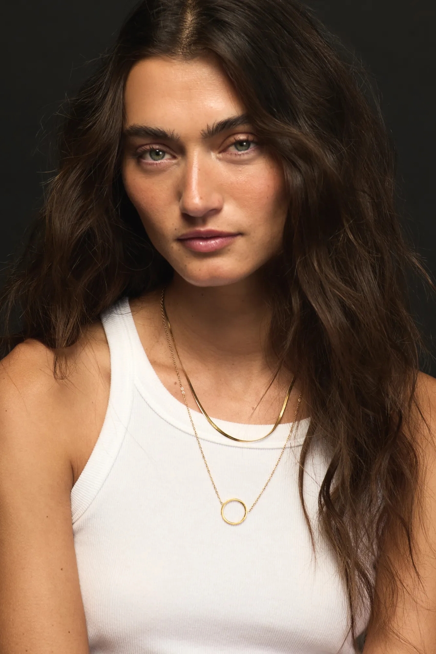Circle Charm Layered Necklace — GOLD — image 1