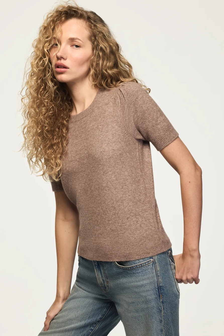 PUFF SLEEVE SWEATER TEE — BROS B2452 FALCON HEATHER — image 1