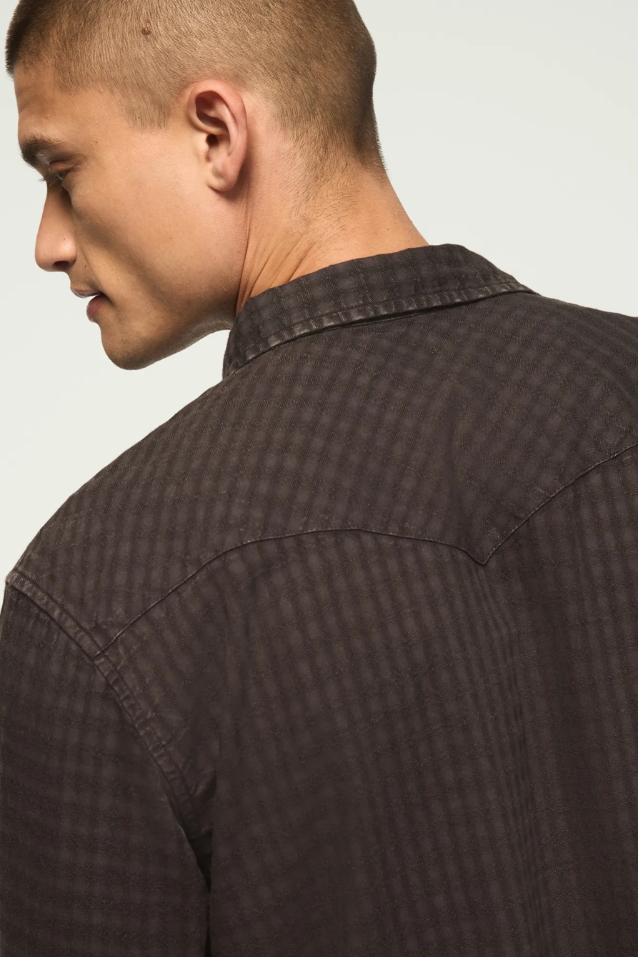 LONG SLEEVE RELAXED WESTERN SHIRT — PHANTOM — image 4