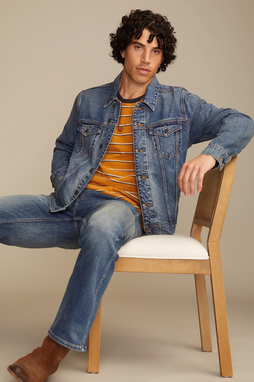 FRONTIER DENIM JACKET W/ SWEATER BACK PANEL — OUTLAW — image 3