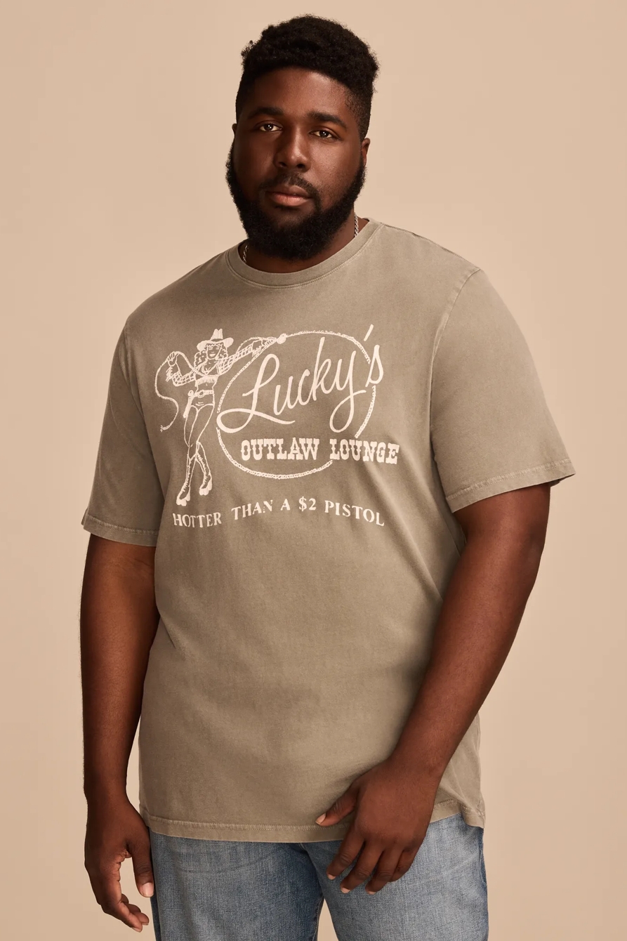 BIG & TALL LUCKY'S LOUNGE TEE — STEEL GRAY — image 1