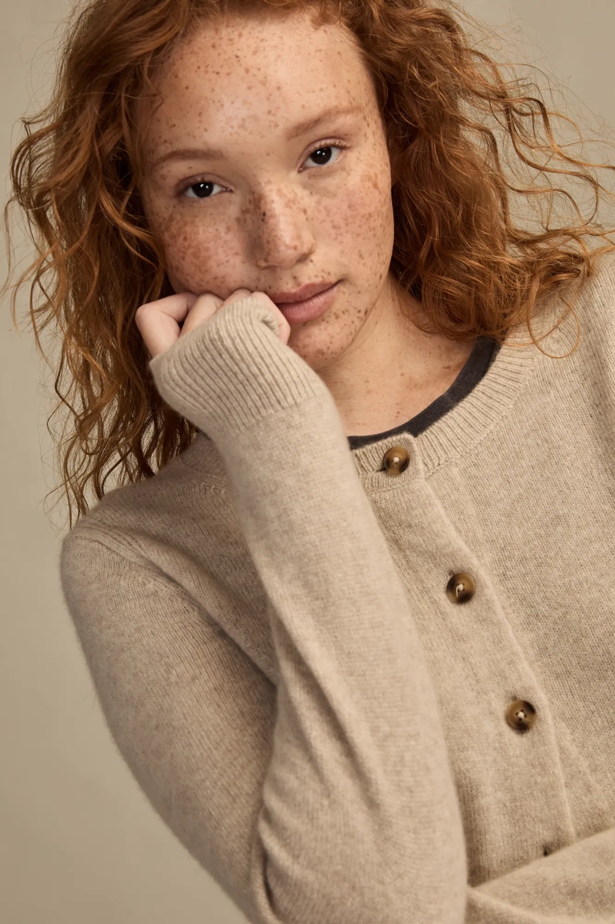 CASHMERE CARDIGAN — SEASHELL — image 2