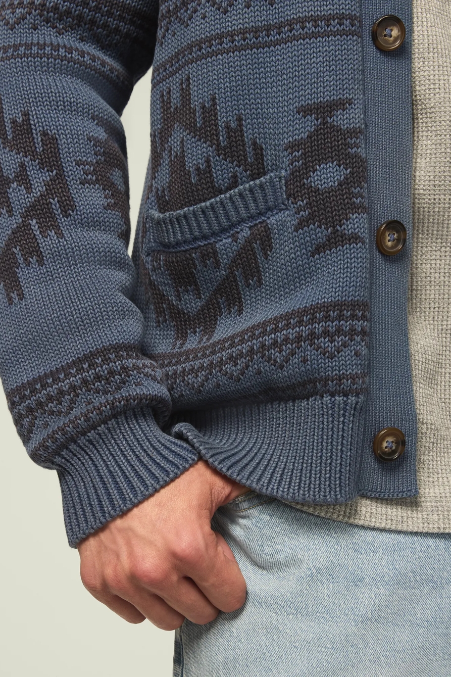 SOUTHWESTERN SHAWL CARDIGAN — Vintage Indigo — image 5