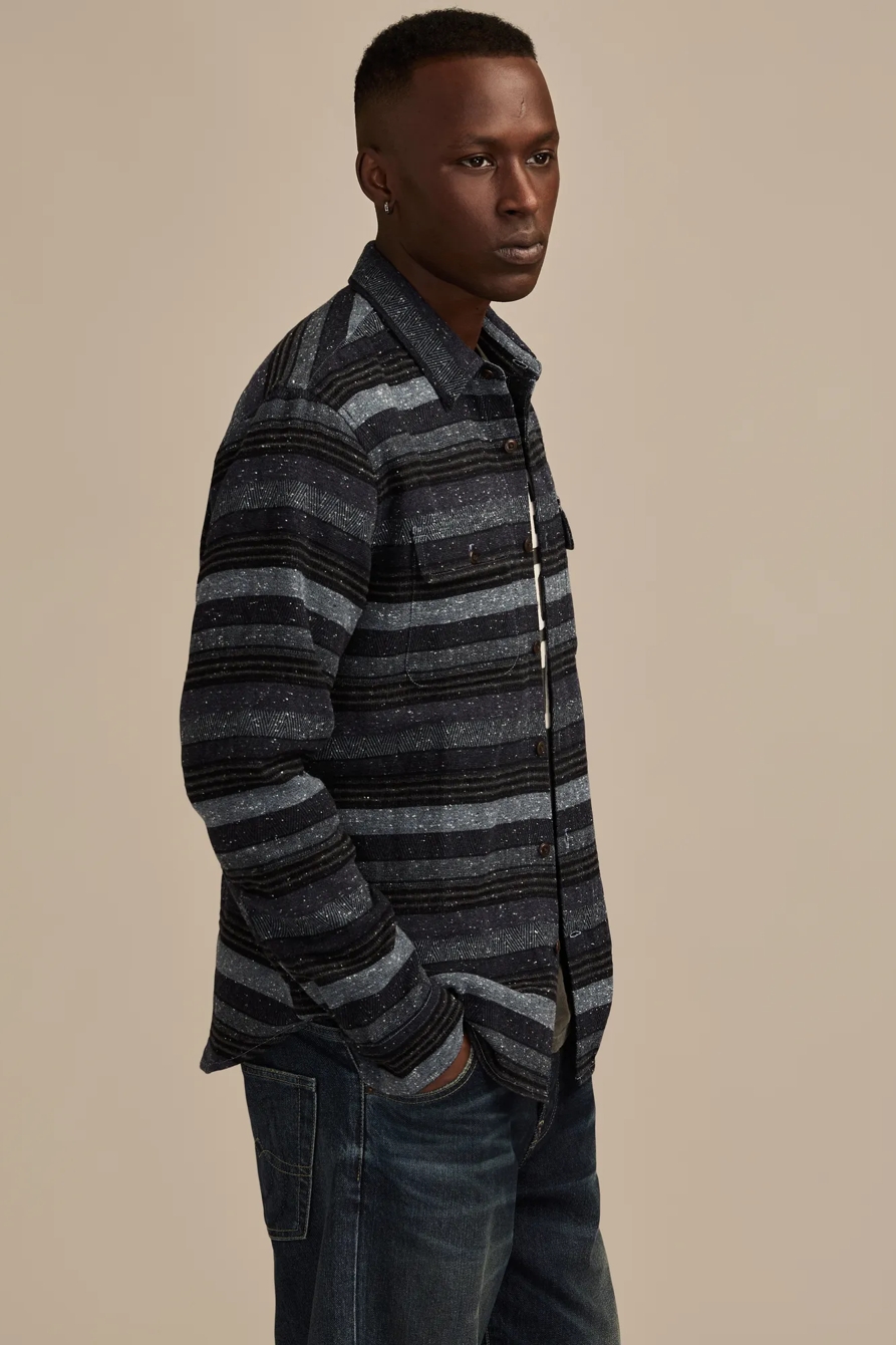 SNOW HEATHER FLANNEL SHIRT — BLUE MULTI — image 4