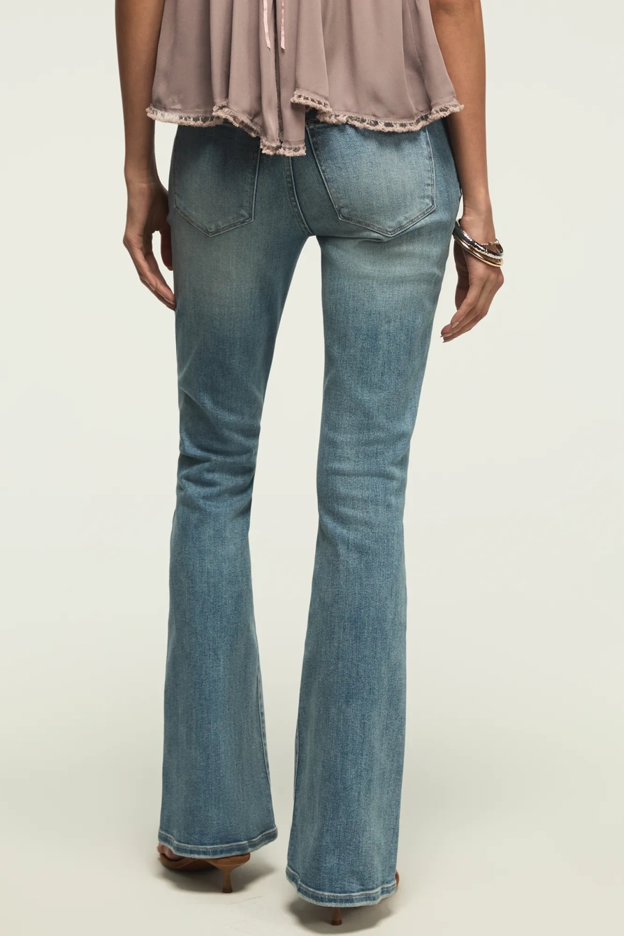 HIGH RISE STEVIE FLARE — HERE WE GO INDIGO WASH — image 3