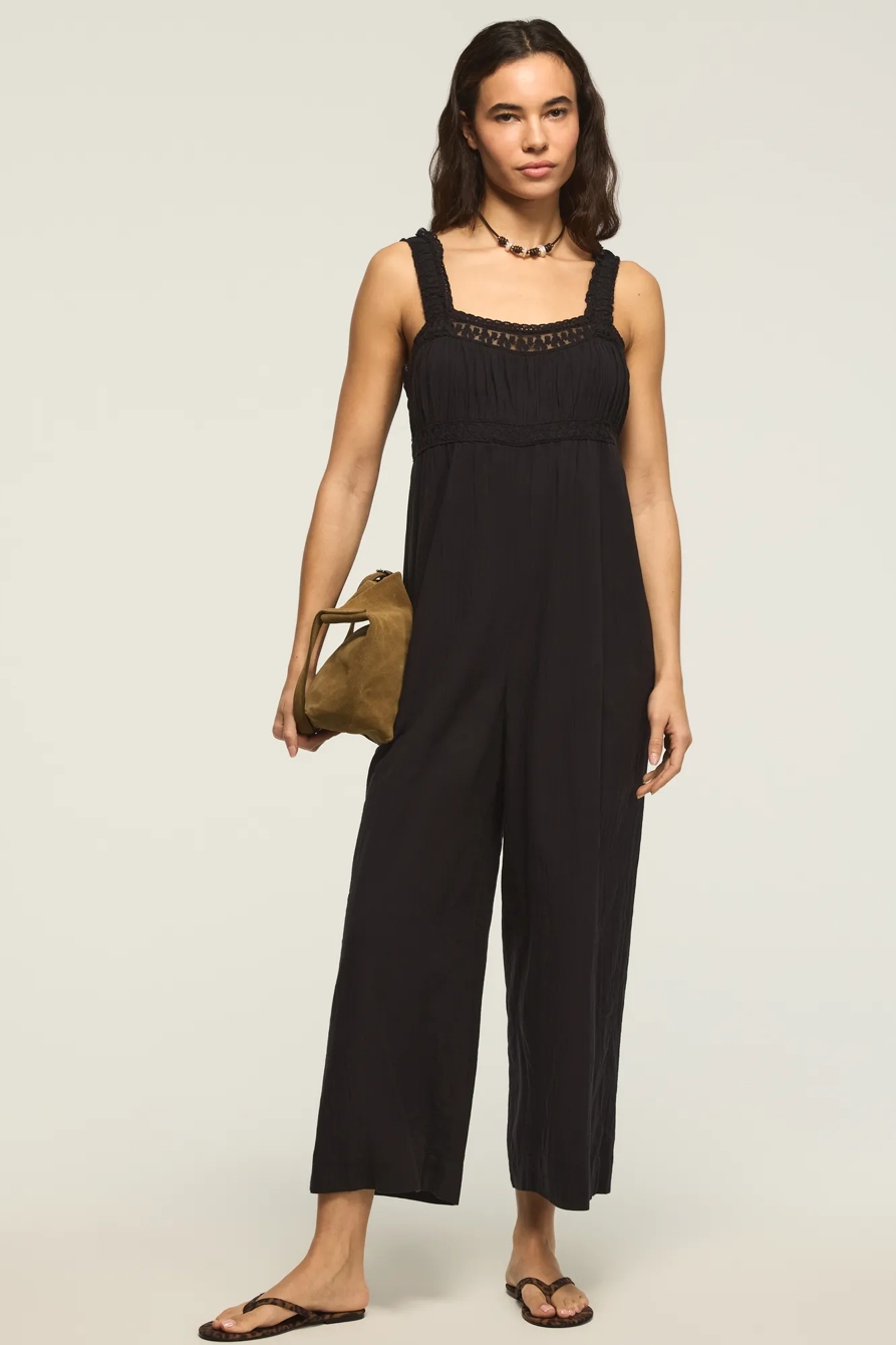 LACE JUMPSUIT — CAVIAR — image 1
