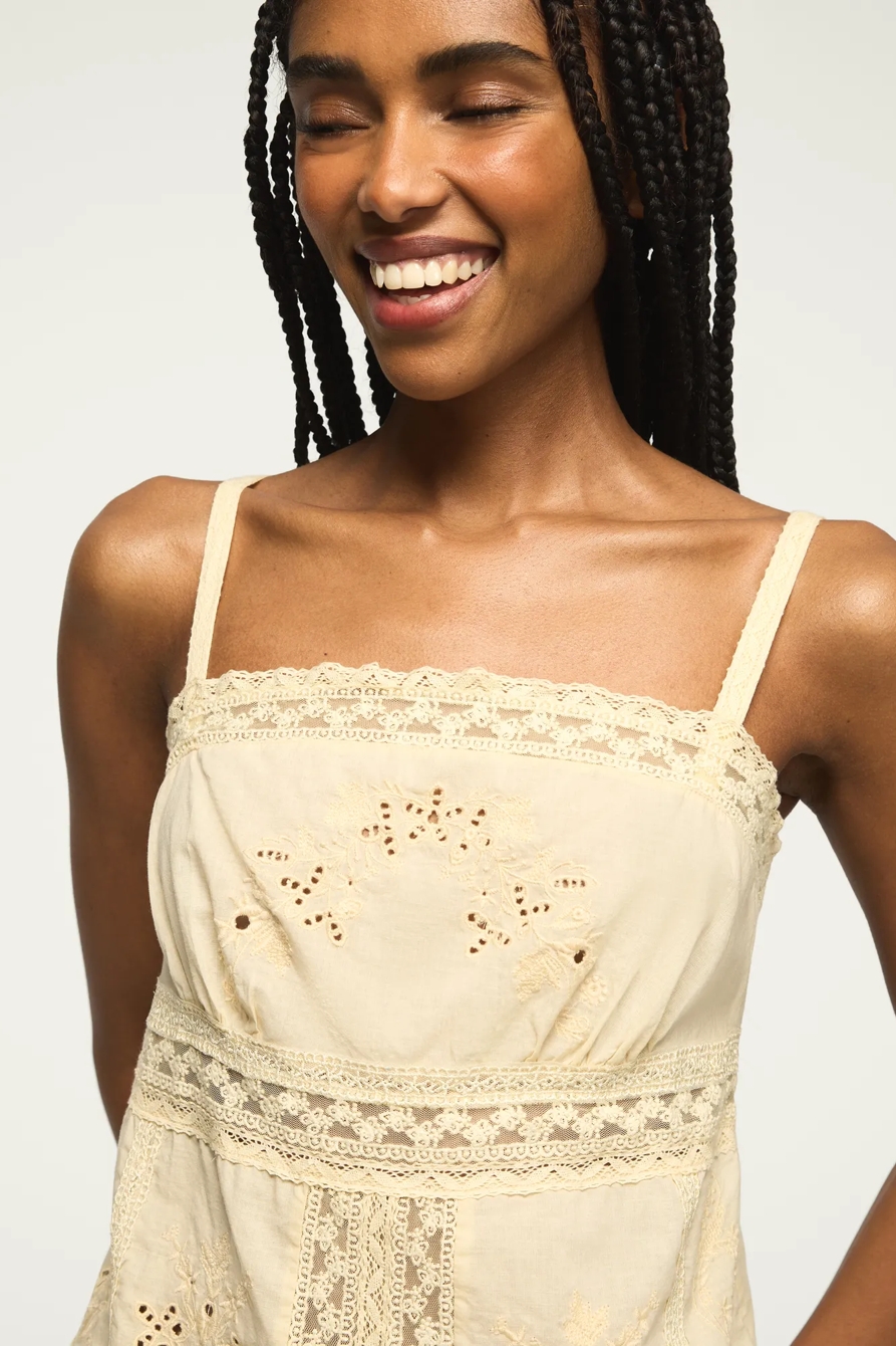 FESTIVAL CUTWORK CAMI TOP — VINTAGE CREAM — image 2