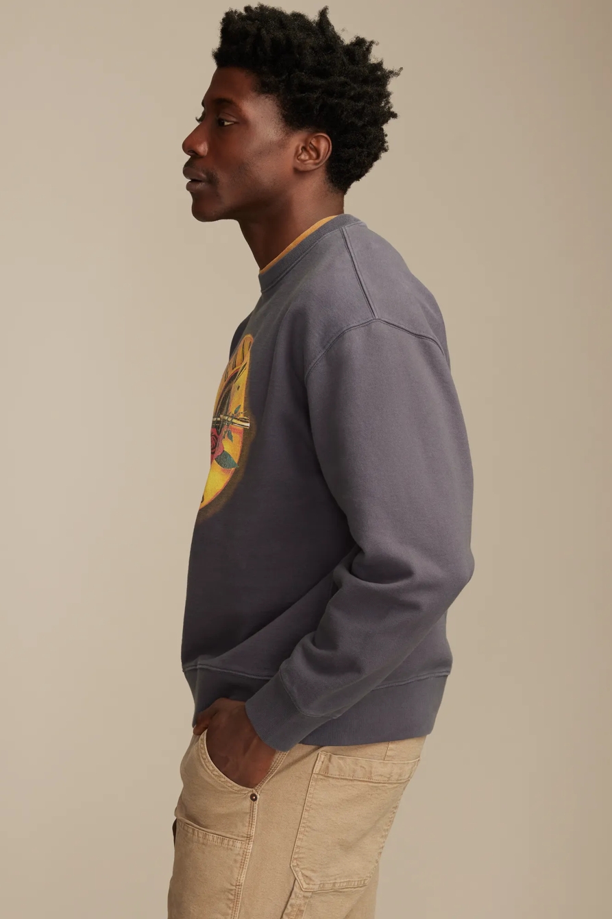 GUNS N ROSES CREW SWEATSHIRT — Ombre Blue — image 4