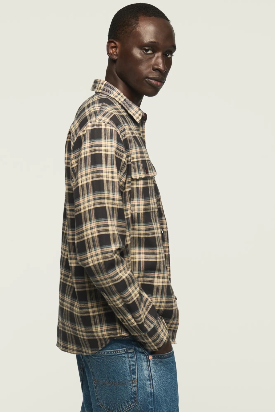 HERRINGBONE LONG SLEEVE HUMBOLDT SHIRT — BLACK MULTI PLAID — image 4