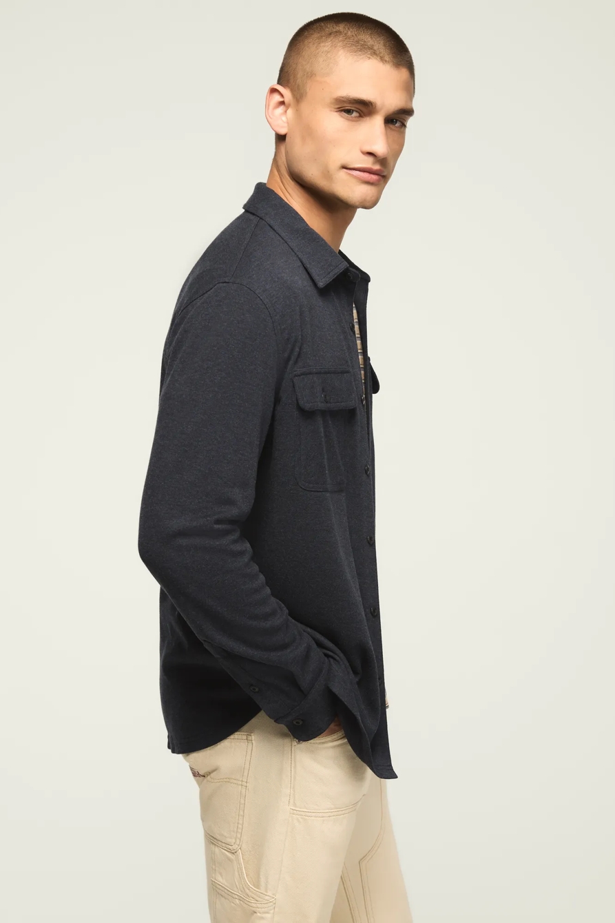 CLOUD SOFT KNIT SHIRT — NAVY HEATHER — image 4