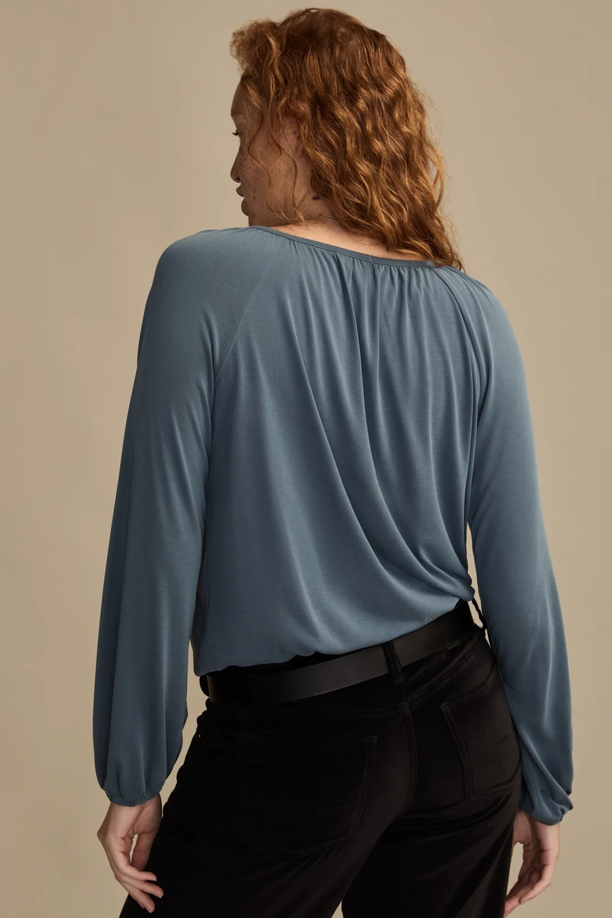 TIE FRONT SANDWASH BUBBLE TOP — STORMY WEATHER — image 5