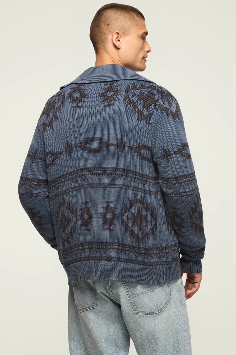 SOUTHWESTERN SHAWL CARDIGAN — Vintage Indigo — image 3
