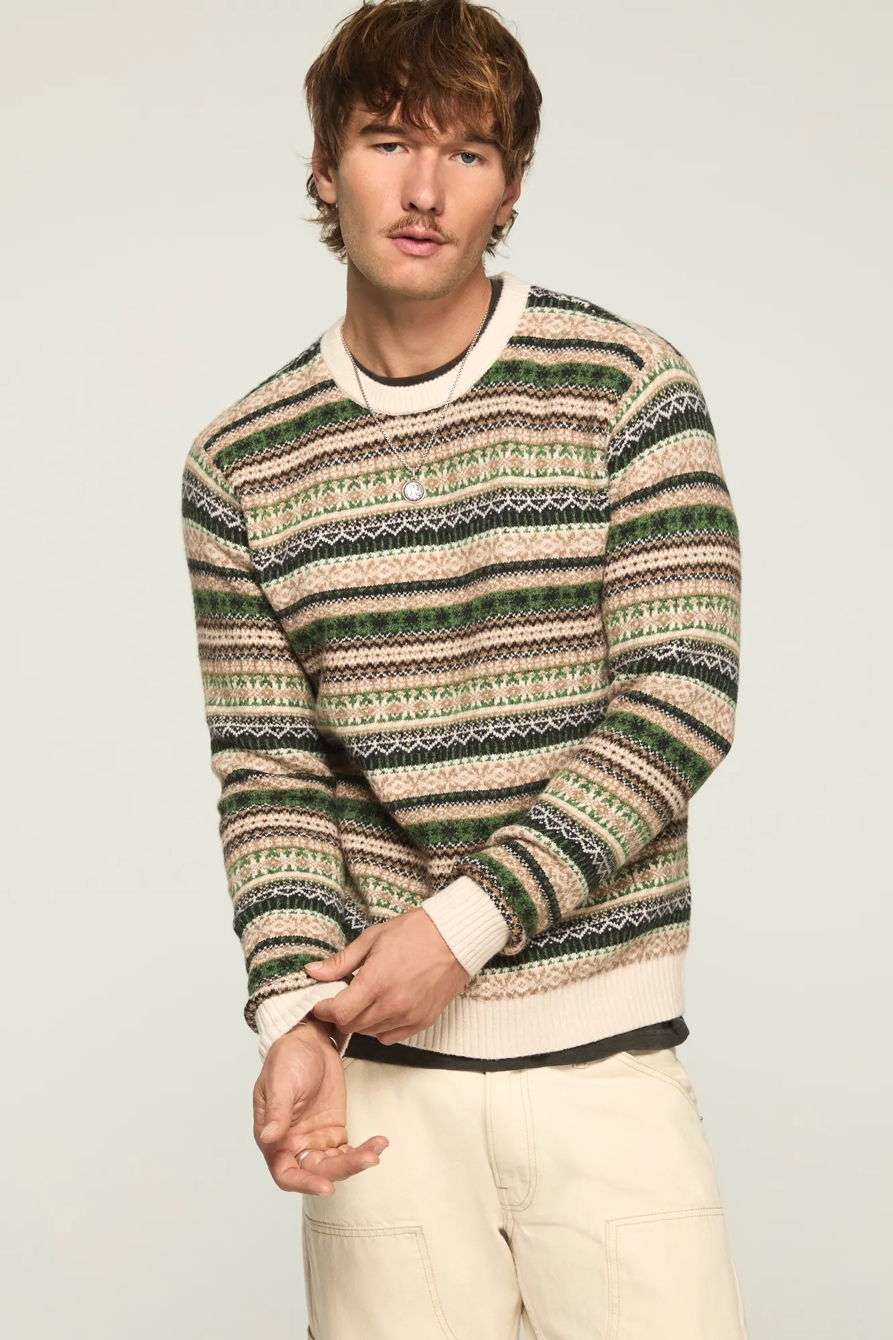 FAIR ISLE CREW SWEATER — OATMEAL MULTI — image 2