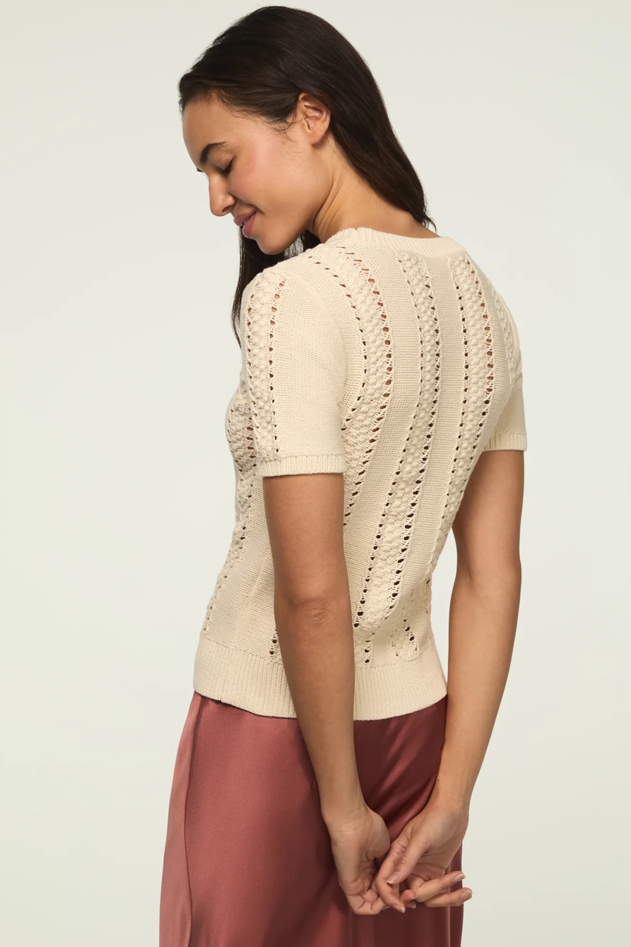 POINTELLE SWEATER TEE — Turtledove — image 3