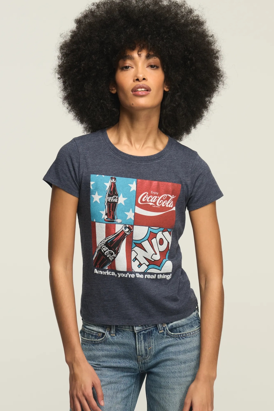 COCA COLA AMERICANA GRID BABY TEE — TOTAL ECLIPSE — image 1