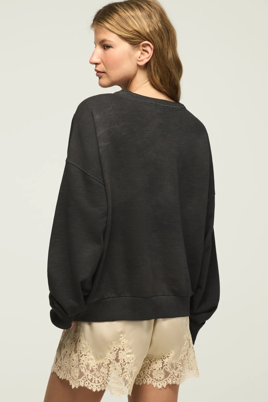 NOVELTY EMBROIDERED CREW NECK — RAVEN — image 3