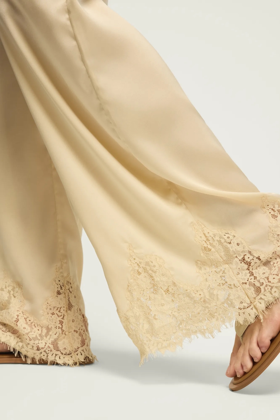 LACE TRIM PANT — CREAM — image 4