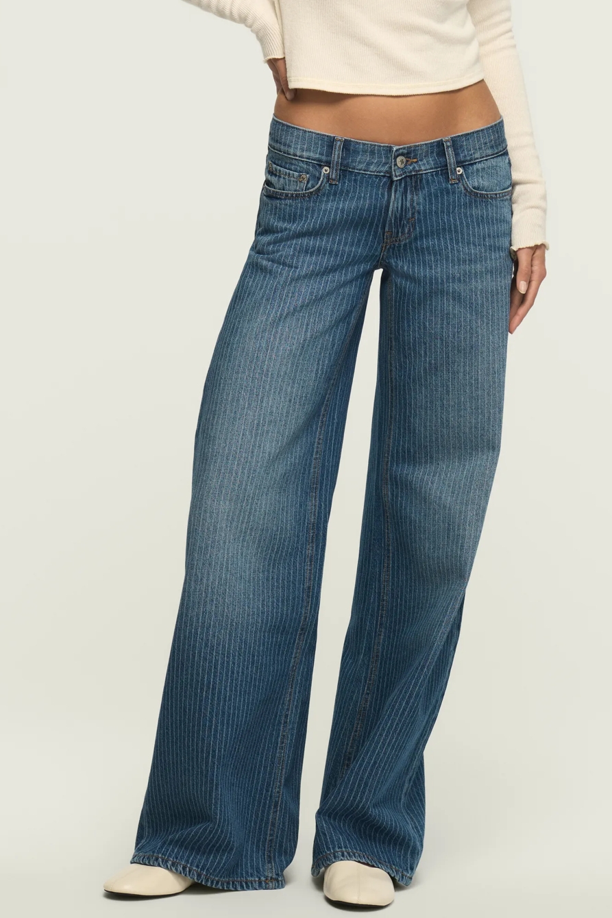 LUCKY LEGEND SUPER LOW RISE ULTRA WIDE LEG — INDIGO STRIPE WASH — image 5