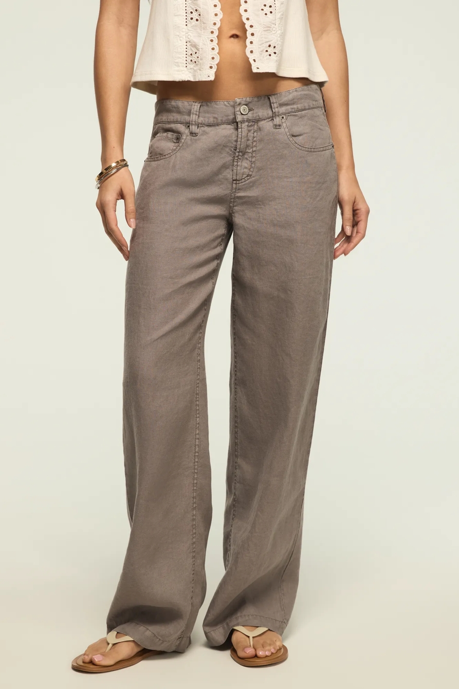 BAGGY LINEN WIDE LEG PANT — CASTLEROCK — image 2