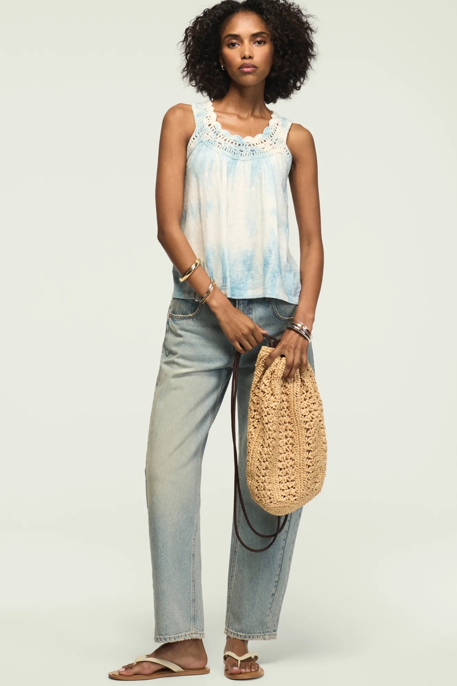 CROCHET TRIM SWING TANK — CELESTIAL BLUE — image 5