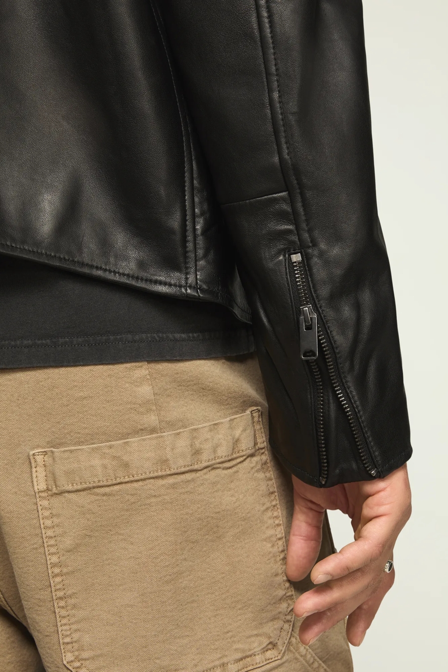 CLEAN LEATHER BONNEVILLE JACKET — #001 BLACK — image 4