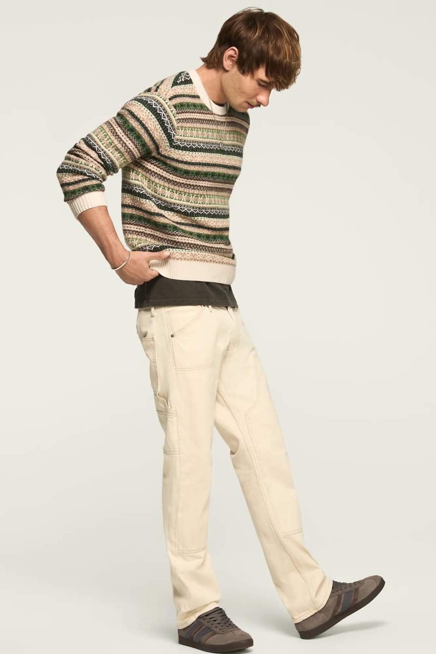 FAIR ISLE CREW SWEATER — OATMEAL MULTI — image 5