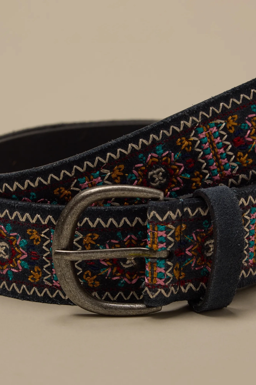 BLUE SUEDE EMBROIDERED BE — OCEAN BLUE — image 3
