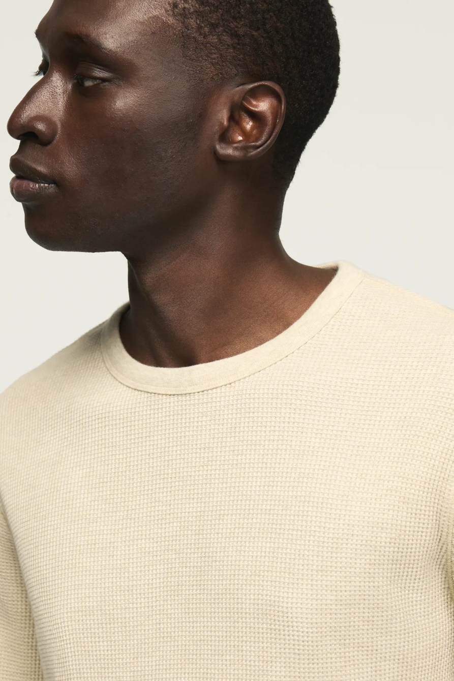 THERMAL LONG SLEEVE TEE — HEATHER OAT — image 2