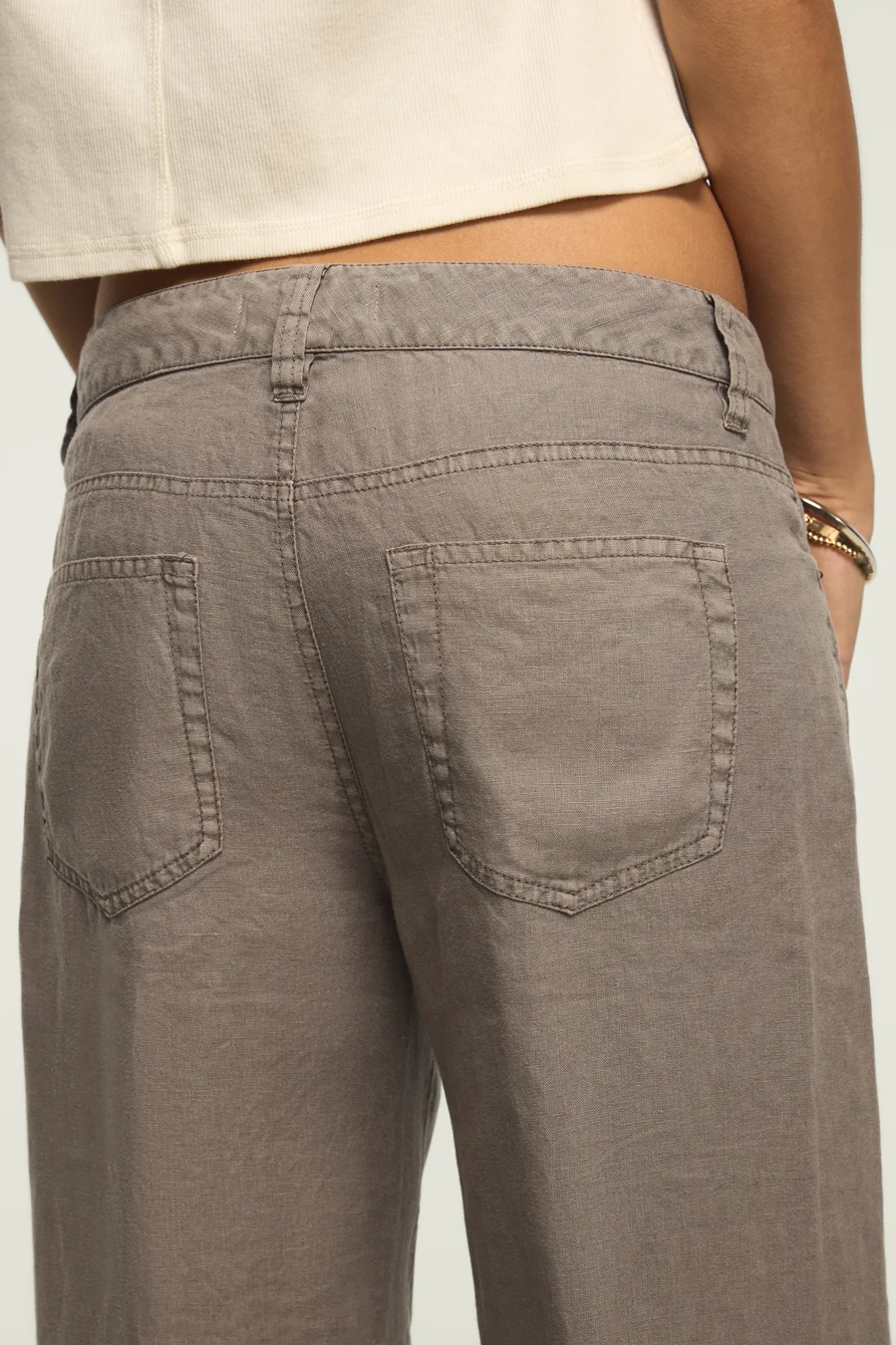 BAGGY LINEN WIDE LEG PANT — CASTLEROCK — image 4
