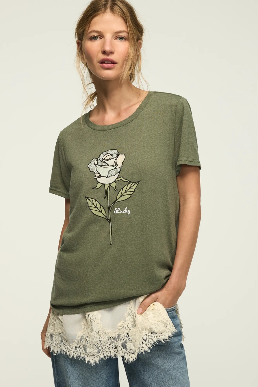 LACE ROSE CLASSIC CREW — THYME — image 2