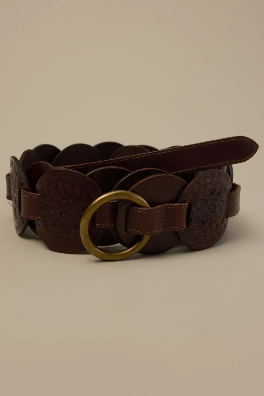 WESTERN DISC BELT — DARK BROWN — image 1