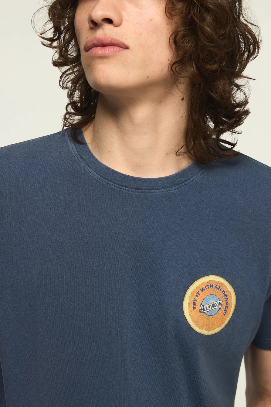 BLUE MOON ORANGE TEE — DARK DENIM — image 2