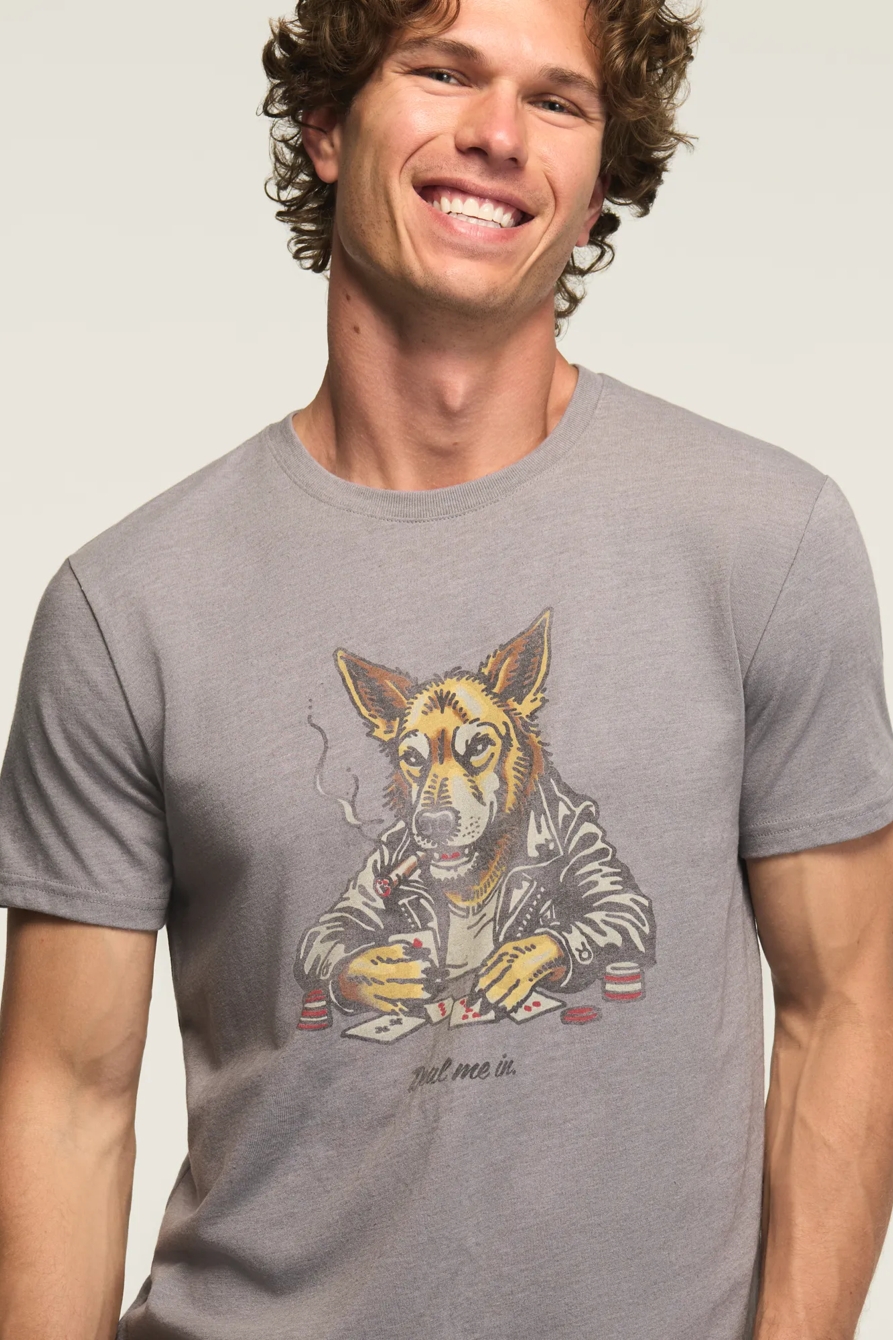 POKER WOLF TEE — STEEL GRAY — image 1