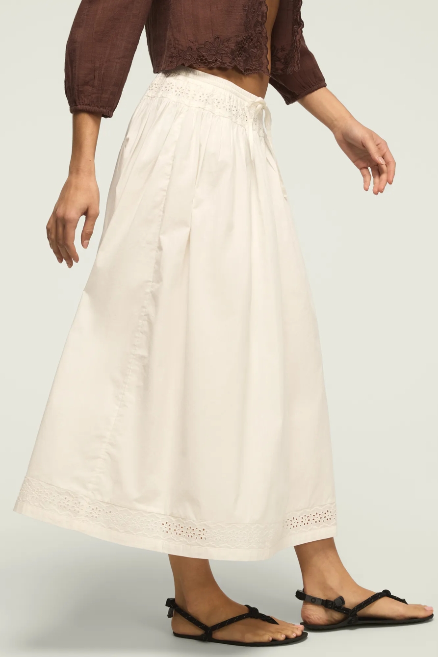 SCHIFFLEY TRIMMED MIDI SKIRT — BRIGHT WHITE — image 4