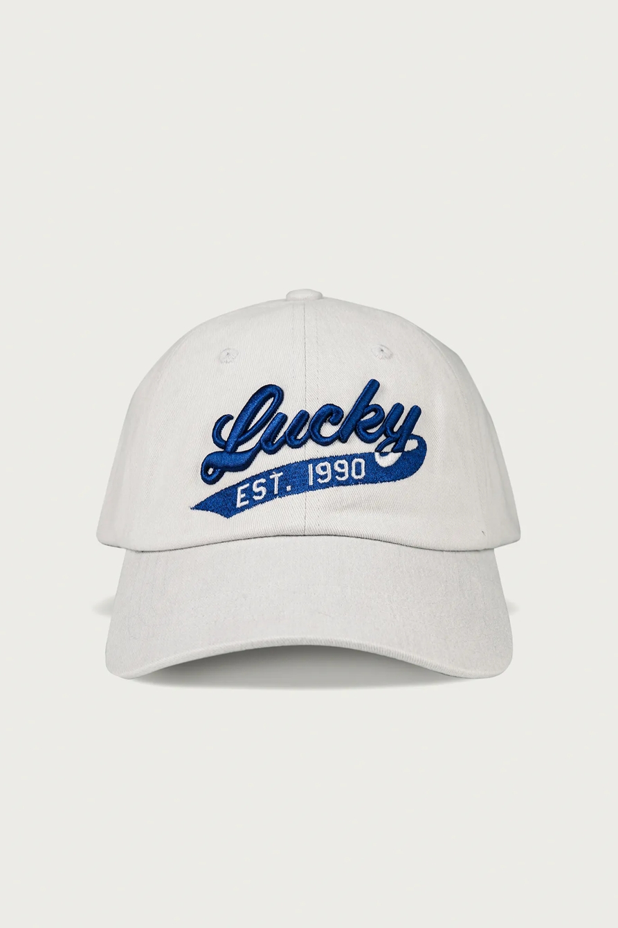 Lucky 1990 Embroidered Dad Hat — OPEN GREY — image 4