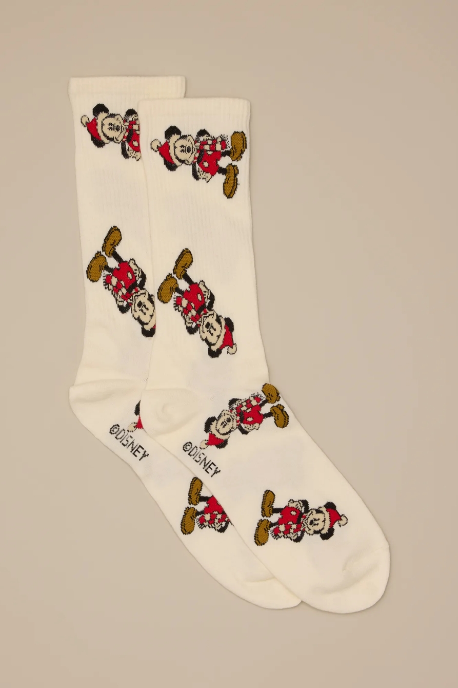 WINTER MICKEY SOCKS — CREAM — image 1