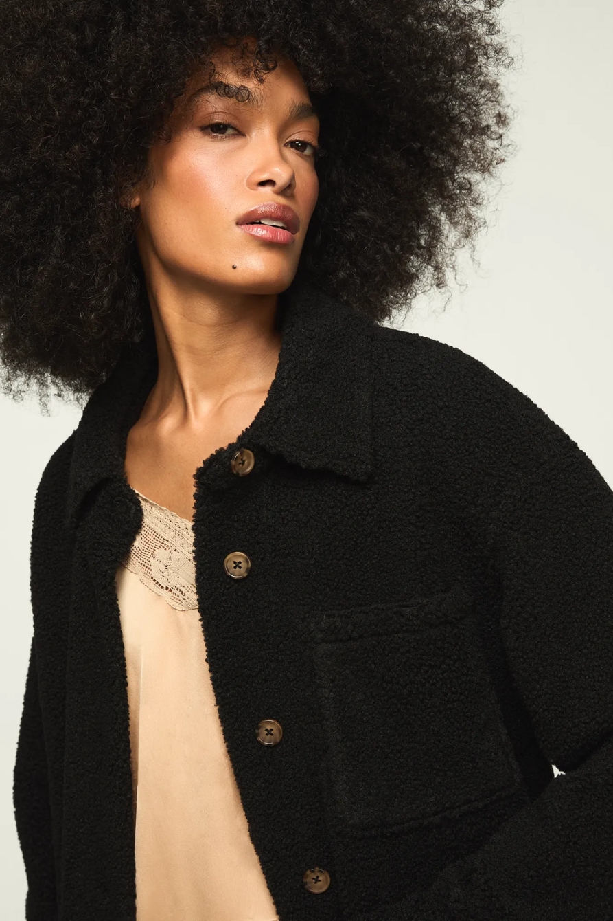 OVERSIZED SHIRT JACKET — #001 BLACK — image 5