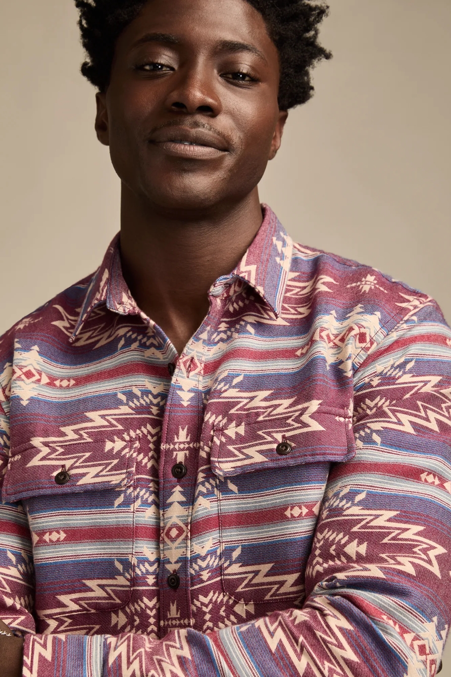 JACQUARD FLANNEL HUMBOLDT SHIRT — RED MULTI — image 3