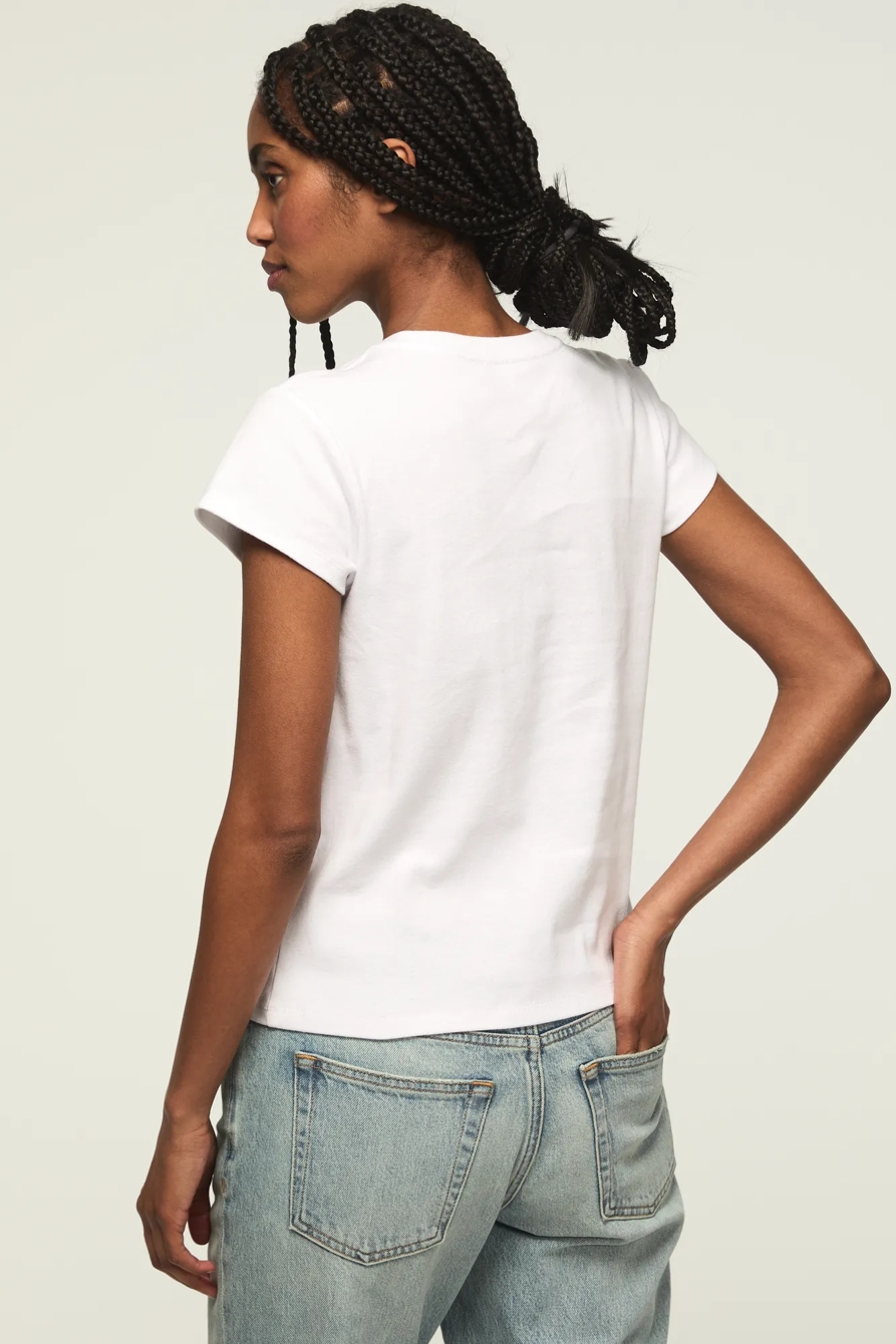 LUCKY CHERRIES BABY TEE — BRIGHT WHITE — image 3