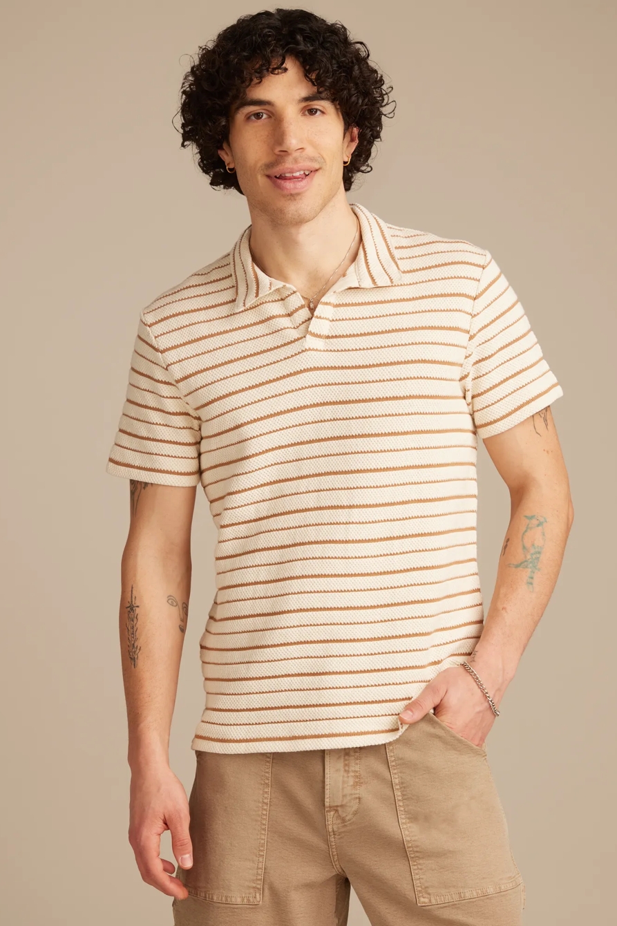 JACQUARD KNIT SHIRT — BROWN MULTI — image 2