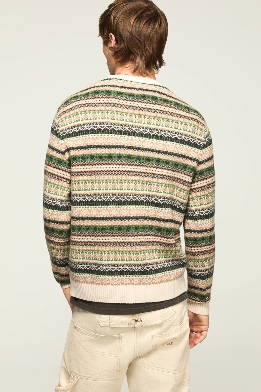 FAIR ISLE CREW SWEATER — OATMEAL MULTI — image 3