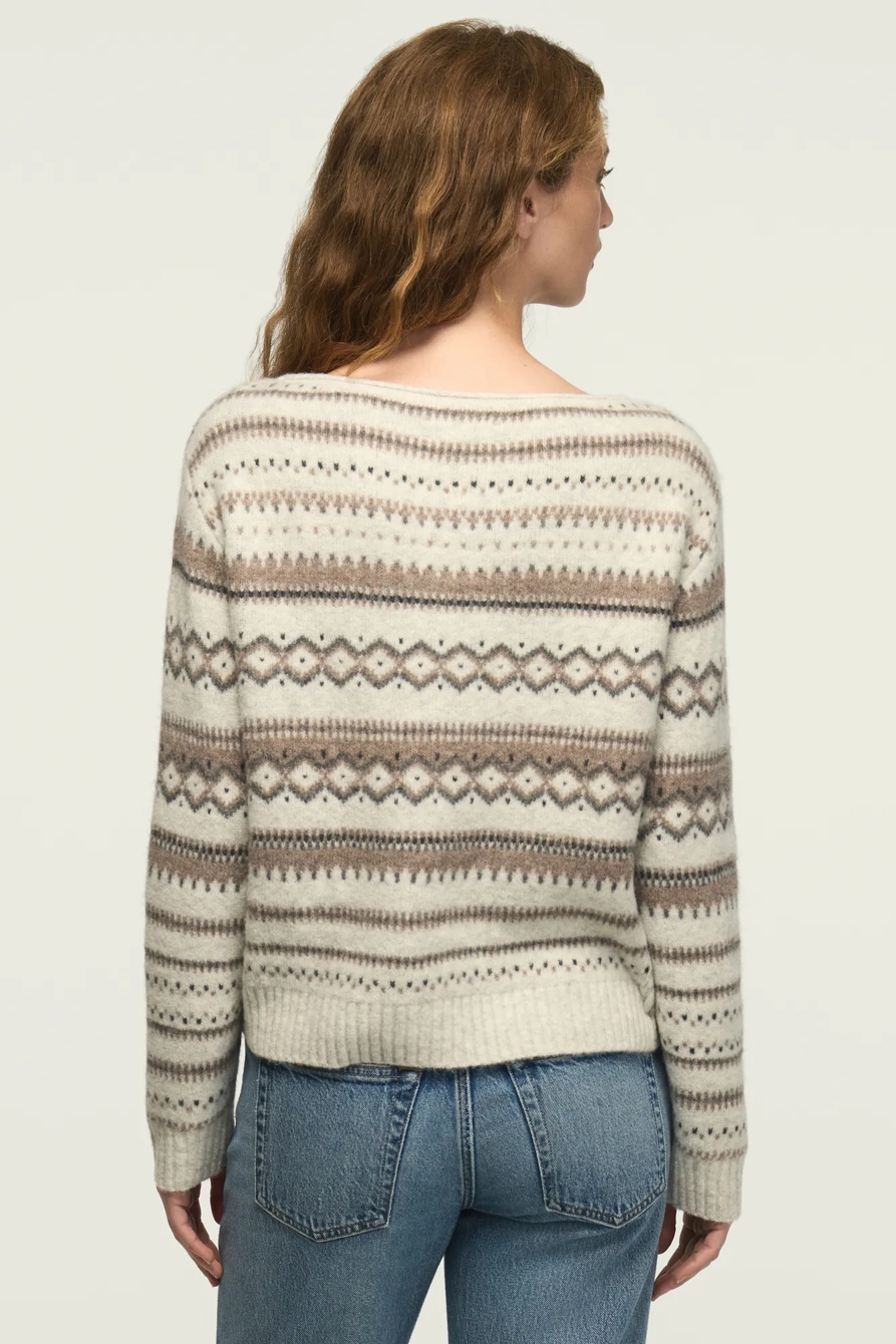 FAIR ISLE CREW SWEATER — LIGHT HEATHER GRAY — image 3
