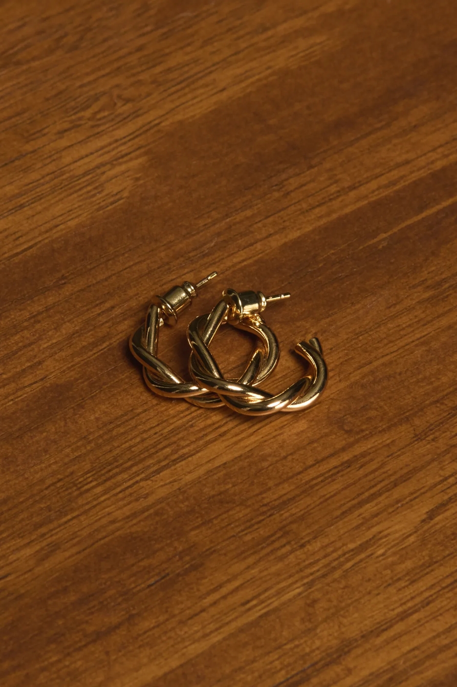 MINI TWIST HOOPS — GOLD — image 2