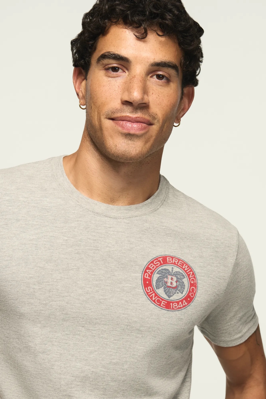 Pabst Emblem Tee — GRAY — image 3