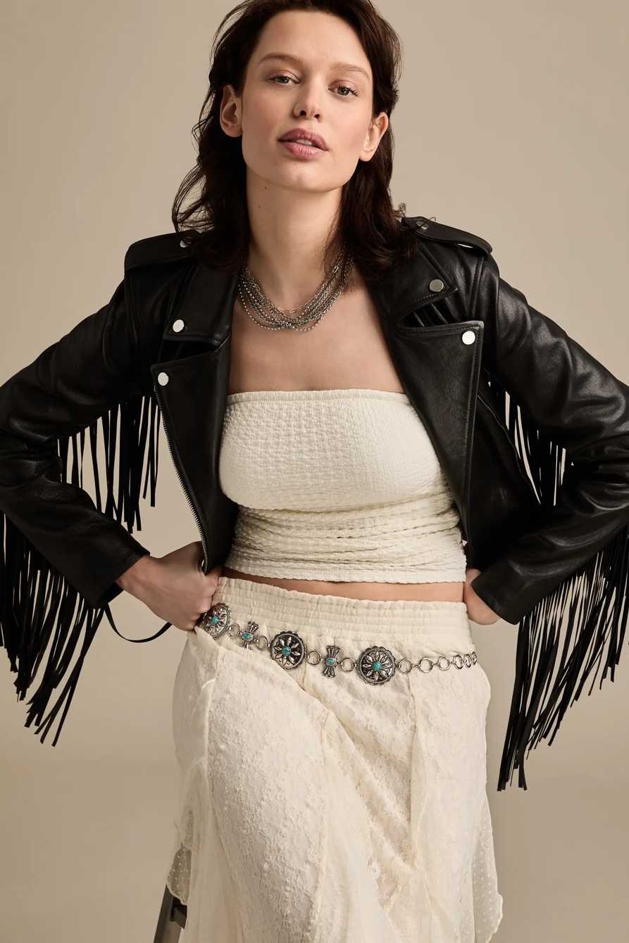 METAL TURQUOISE CHAIN BELT — SILVER — image 5