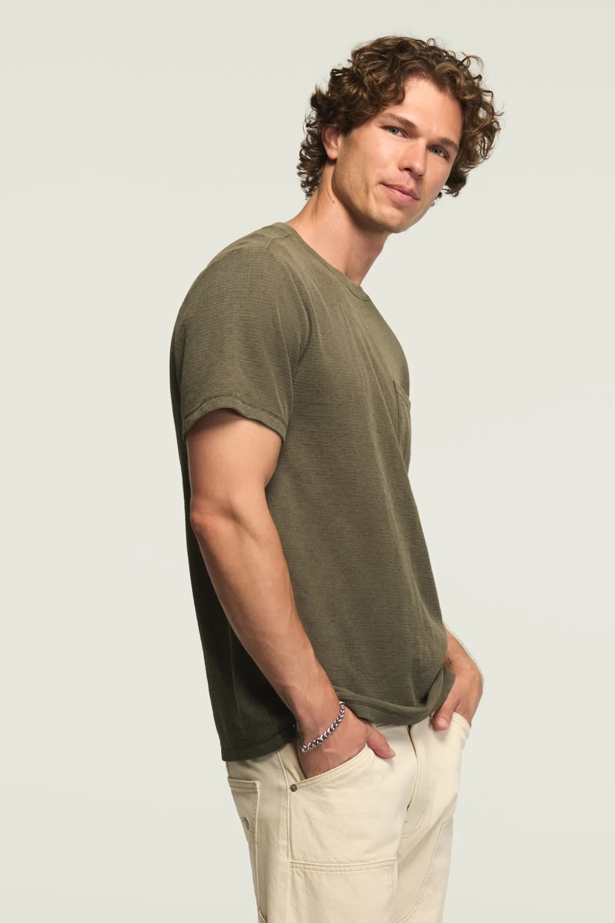 TEXTURED POCKET CREW NECK TEE — BLACK INK — image 4